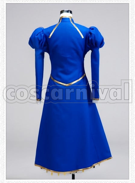 Saber Artoria Pendragon cosplay costume from Fate stay night, back view