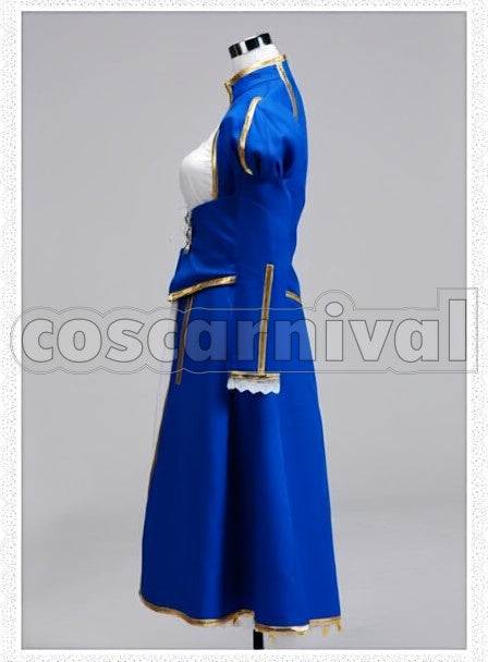 Saber Artoria Pendragon cosplay costume from Fate stay night, side view