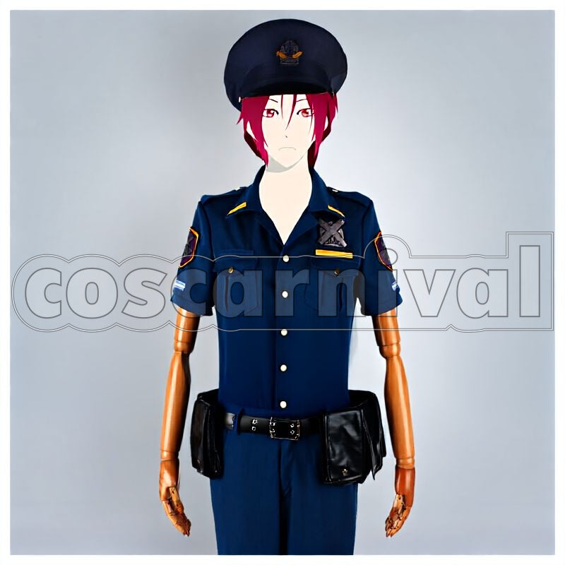 -Eternal Summer- Rin Matsuoka FUTURE FISH ED Police Uniform Jumpsuit Cosplay cosplay costume from Free!, front view