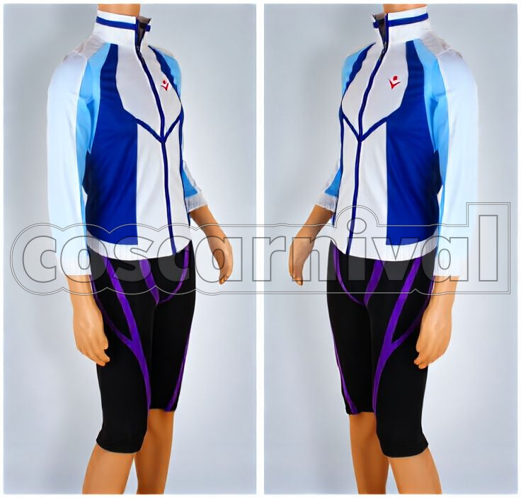 Iwatobi High School Swim Club Jersey Full Set Cosplay cosplay costume from Free!, front view 2