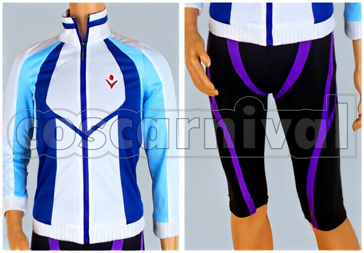 Iwatobi High School Swim Club Jersey Full Set Cosplay cosplay costume from Free!, front view 3