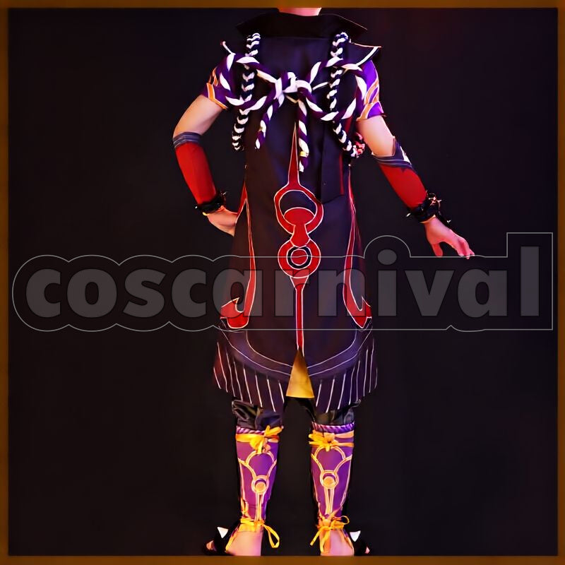 Arataki Itto Cosplay cosplay costume from Genshin Impact, back view