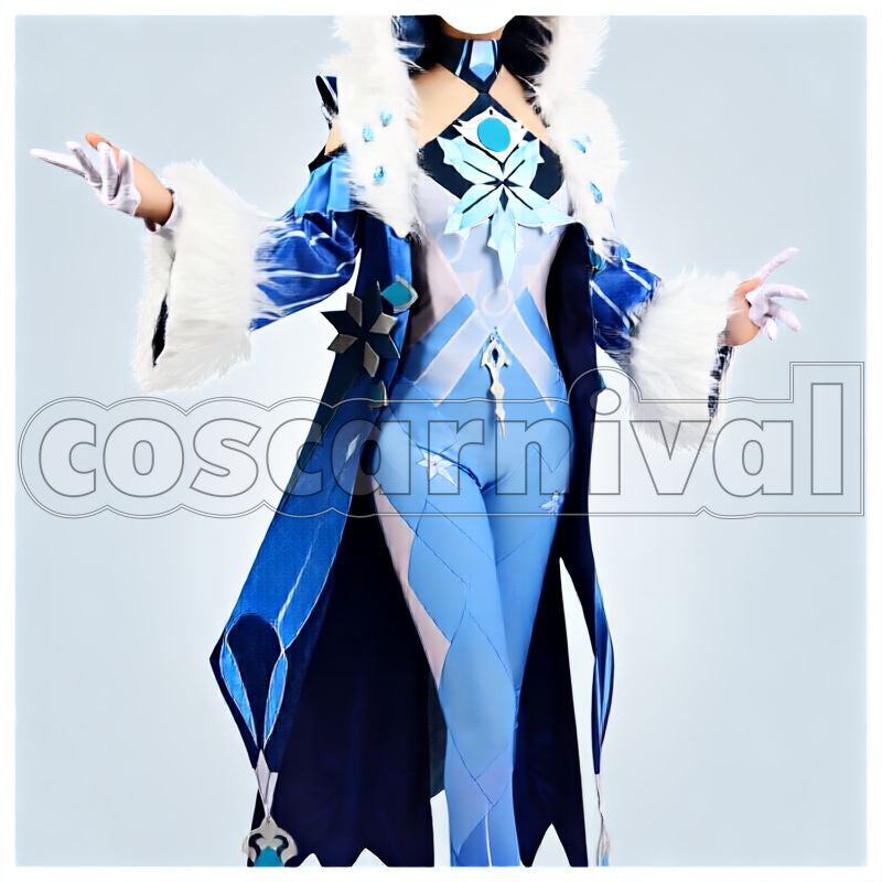 Cryo Cicin Mage Cosplay cosplay costume from Genshin Impact, front view 1
