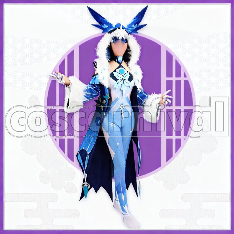 Cryo Cicin Mage Cosplay cosplay costume from Genshin Impact, front view 2