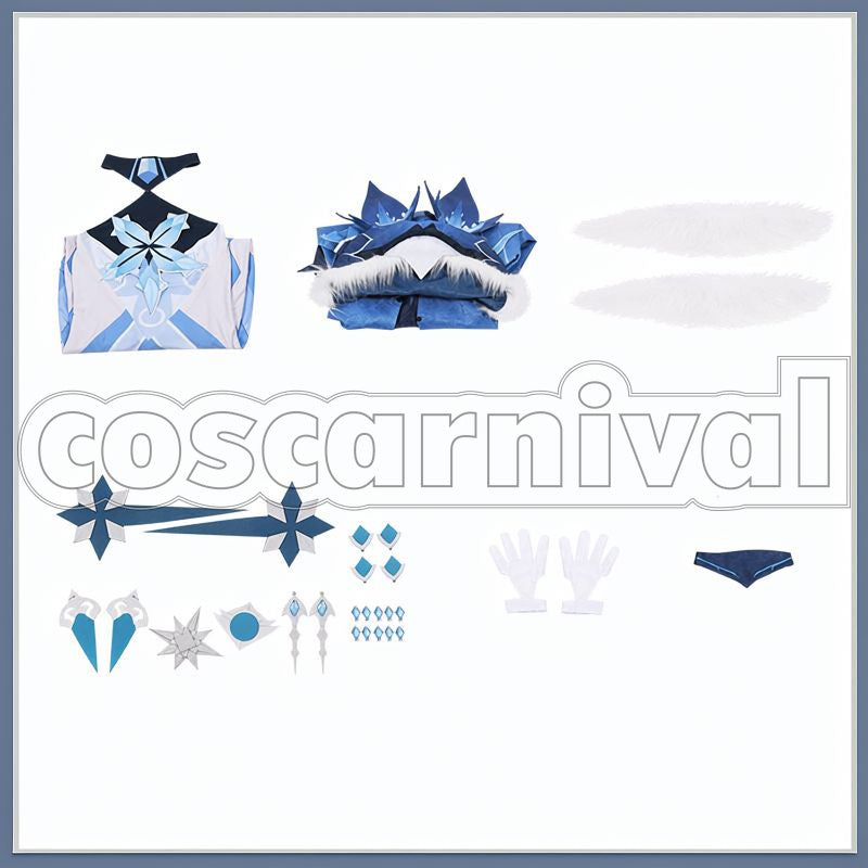 Cryo Cicin Mage Cosplay cosplay costume from Genshin Impact, set view