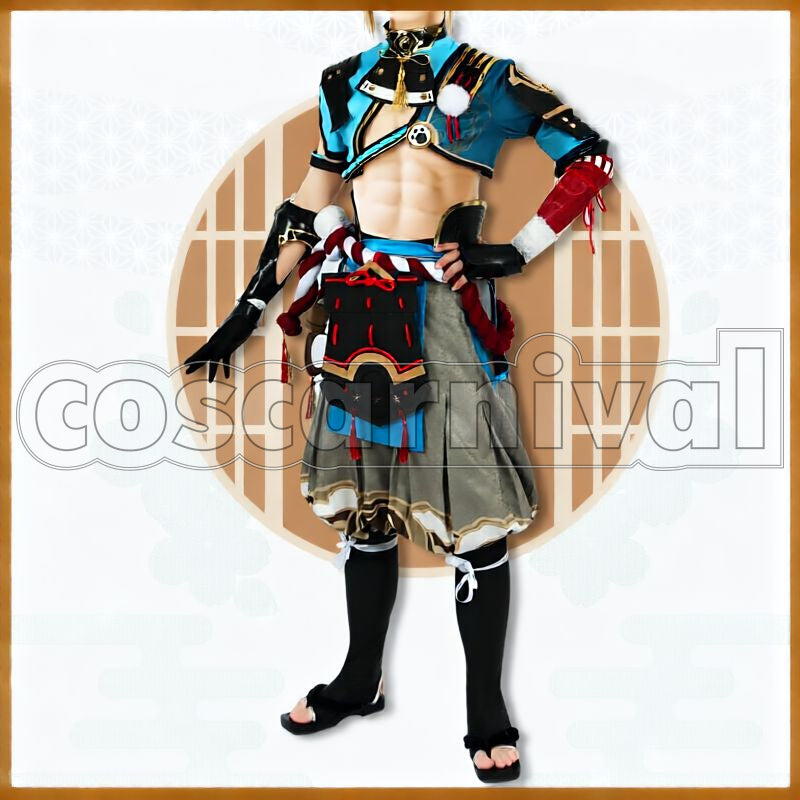 Inazuma Gorou Cosplay cosplay costume from Genshin Impact, front view 2