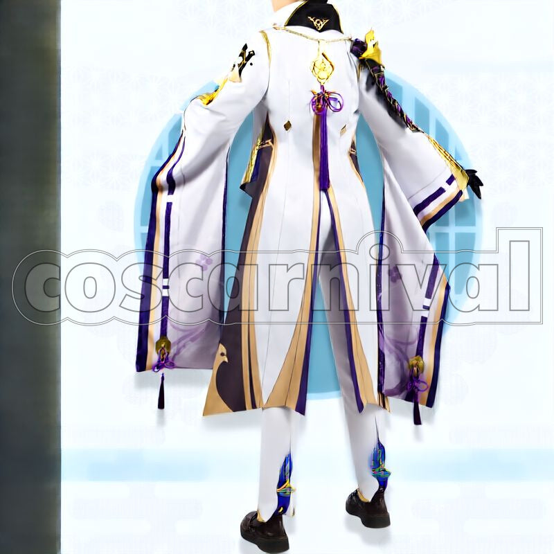 Inazuma Kamisato Ayato Cosplay cosplay costume from Genshin Impact, back view