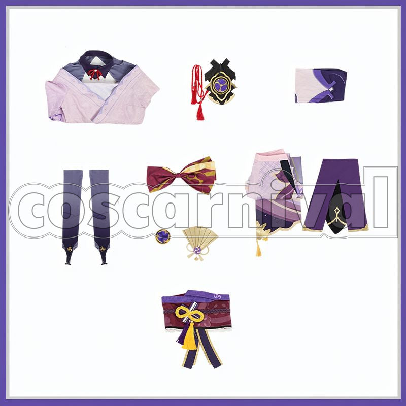 Inazuma Raiden Shogun Cosplay cosplay costume from Genshin Impact, set view