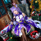 Liyue Keqing Cosplay cosplay costume from Genshin Impact, front view 3