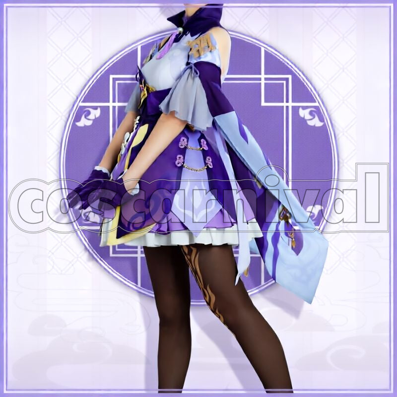 Liyue Keqing Cosplay cosplay costume from Genshin Impact, side view 2