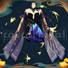 Liyue Keqing Opulent Splendor Cosplay cosplay costume from Genshin Impact, front view 2