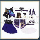 Liyue Keqing Opulent Splendor Cosplay cosplay costume from Genshin Impact, set view
