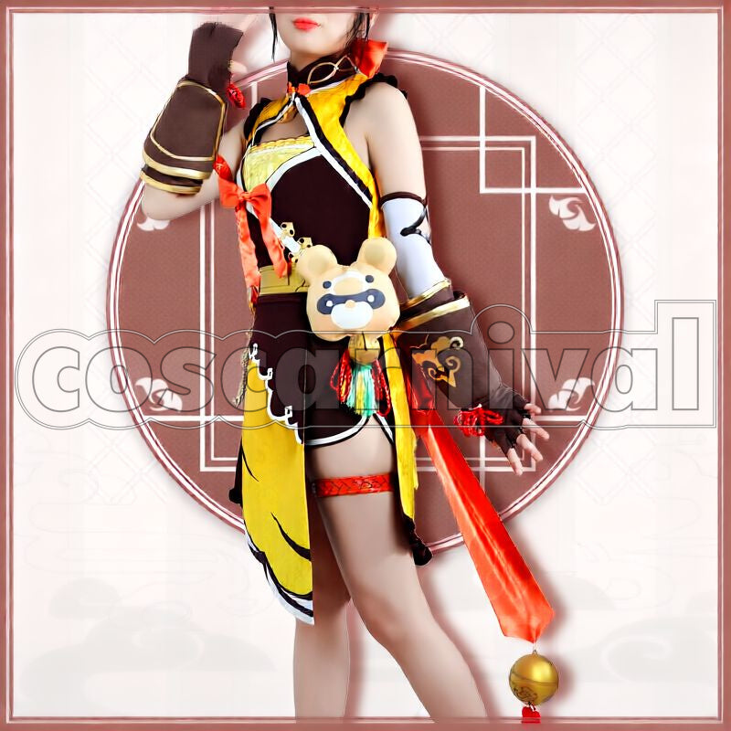 Liyue Xiangling Cosplay cosplay costume from Genshin Impact, front view 4