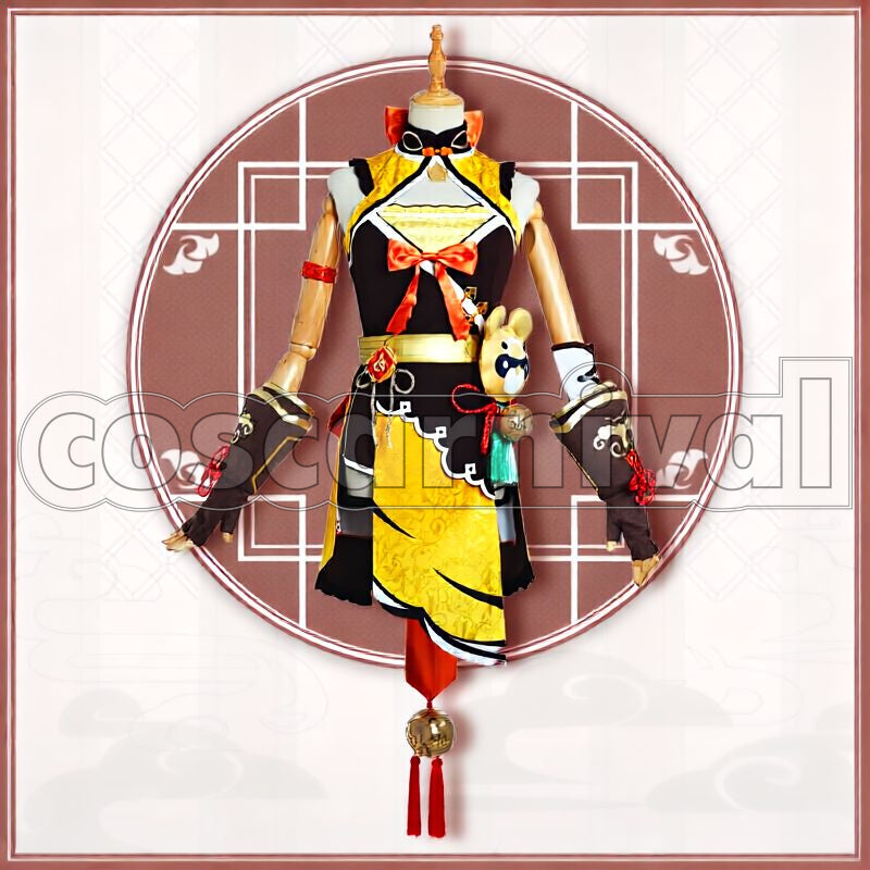 Liyue Xiangling Cosplay cosplay costume from Genshin Impact, front view 5