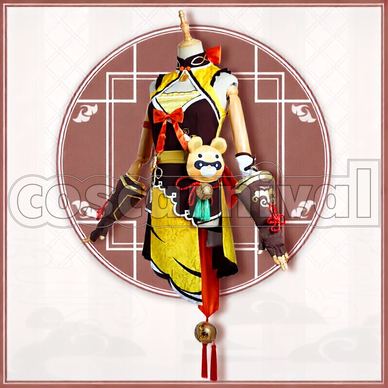 Liyue Xiangling Cosplay cosplay costume from Genshin Impact, front view 7