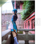 Liyue Xingqiu Cosplay cosplay costume from Genshin Impact, side view