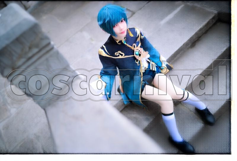 Liyue Xingqiu Cosplay cosplay costume from Genshin Impact, front view 3