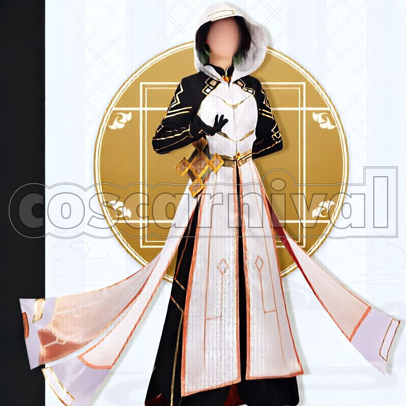 Liyue Zhongli Rex Lapis Morax Divine Outfit Cosplay cosplay costume from Genshin Impact, front view 2