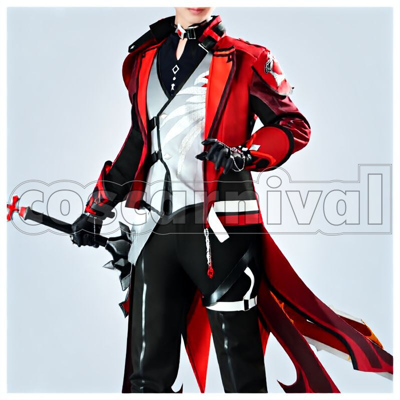 Genshin Impact Mondstadt Diluc Red Dead of Night Cosplay Costume ...