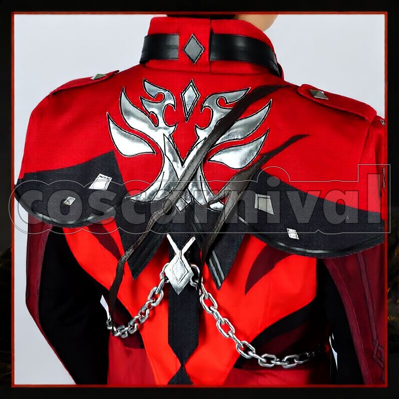 Red Impact Genshin Impact Mondstadt Diluc Red Dead of Night Cosplay Costume ...