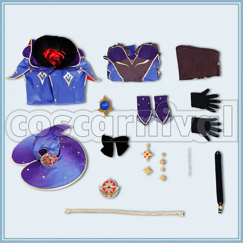 Mondstadt Mona Cosplay cosplay costume from Genshin Impact, set view