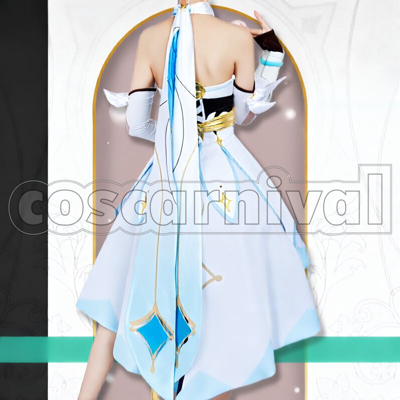Traveler Lumine Cosplay cosplay costume from Genshin Impact, back view