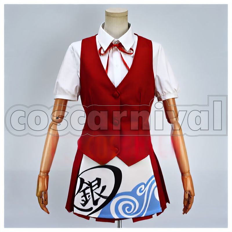 and Bar Characro feat. Gintama Kagura Waiter Cosplay cosplay costume from Gintama Cafe, front view 1