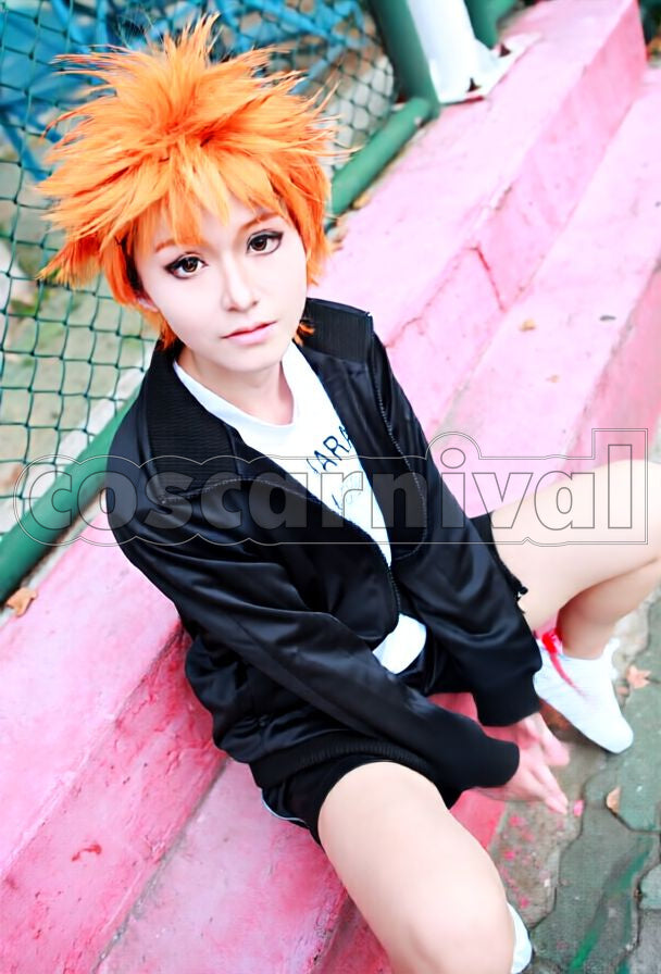 High School Shoyo Hinata, Tobio Kageyama Jersey Shorts 3-Piece Set Cosplay cosplay costume from Haikyu!! Karasuno, piece set 36921 front view 3