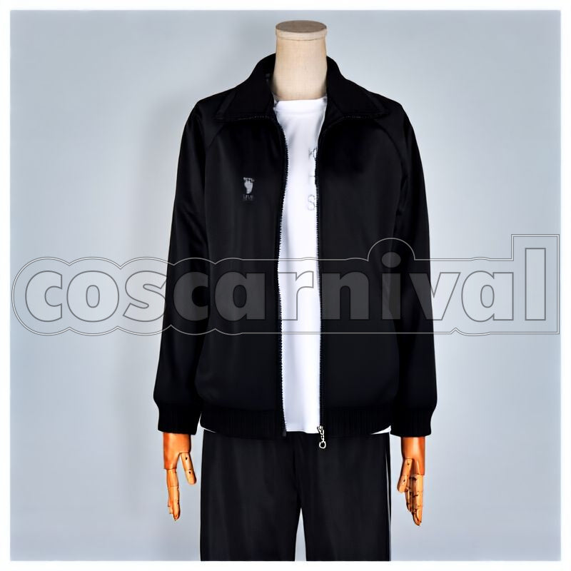High School Shoyo Hinata, Tobio Kageyama Jersey Full Set Cosplay cosplay costume from Haikyu!! Karasuno, front view 1