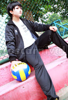 High School Shoyo Hinata, Tobio Kageyama Jersey Full Set Cosplay cosplay costume from Haikyu!! Karasuno, front view 2