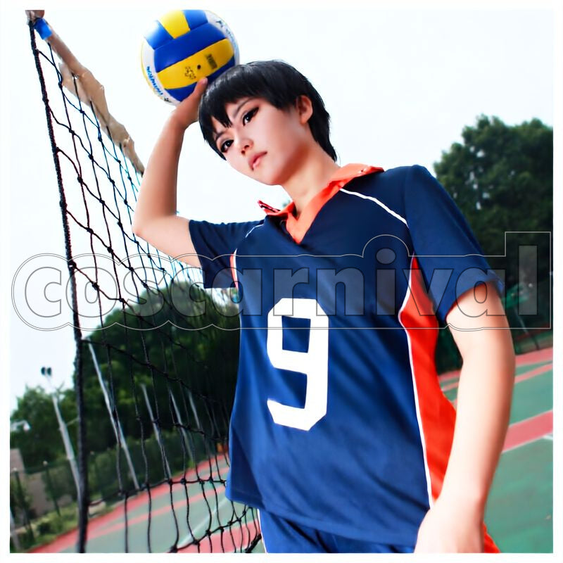 High School Tobio Kageyama Uniform Cosplay cosplay costume from Haikyu!! Karasuno, front view 1