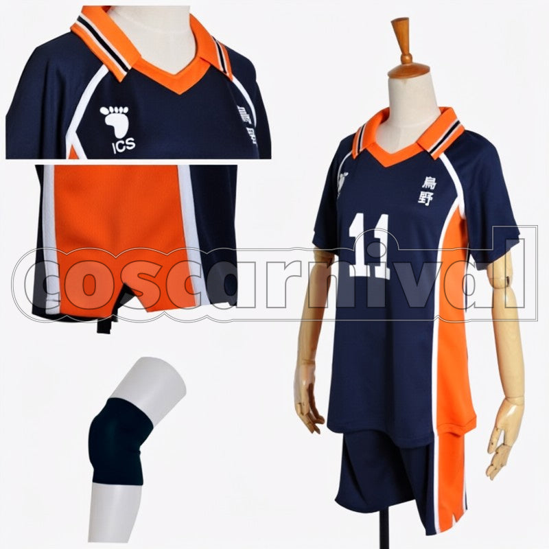 Karasuno High School Volleyball Club No. 11 cosplay costume from Haikyu!! Kei Tsukishima, side view