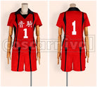 School Volleyball Club Red cosplay costume from Haikyu!! Nekoma High, front view