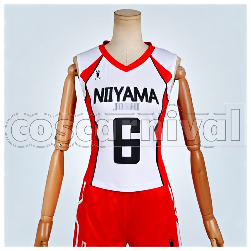 Girls' High Kanoka Amanai Uniform Cosplay cosplay costume from Haikyu!! Niiyama, front view 1