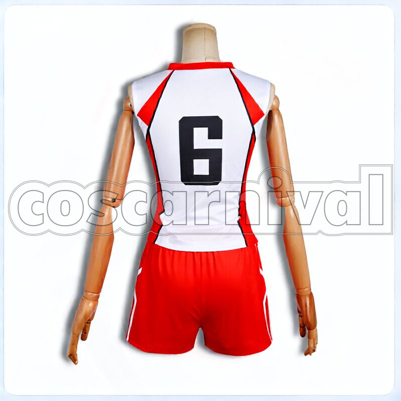 Girls' High Kanoka Amanai Uniform Cosplay cosplay costume from Haikyu!! Niiyama, back view