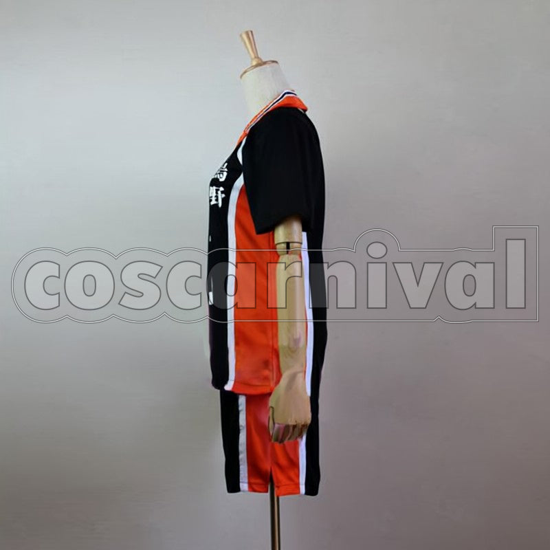 Karasuno High School Volleyball Club Position: Middle Blocker cosplay costume from Haikyu!! Shoyo Hinata, side view