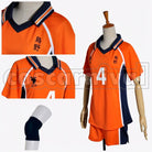 Karasuno High School Volleyball Club No. 4 cosplay costume from Haikyu!! Yu Nishinoya, side view