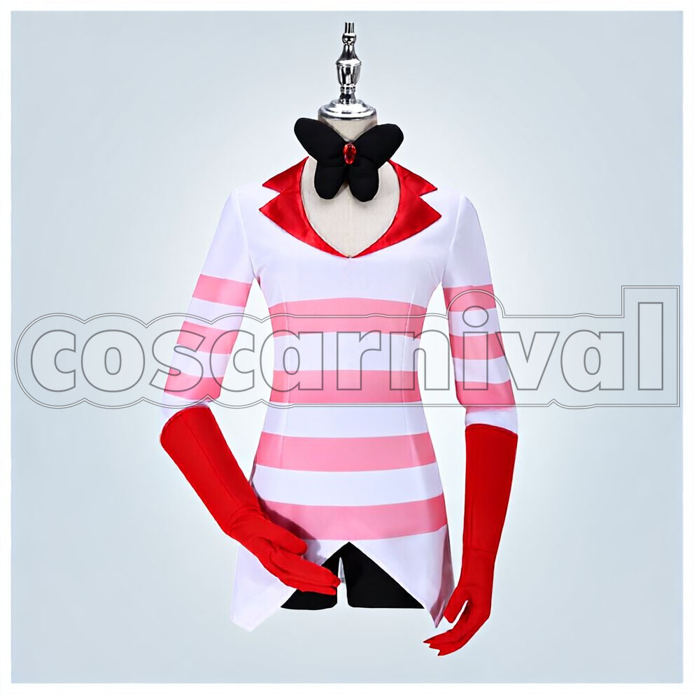 Angel Dust Cosplay cosplay costume from Hazbin Hotel, front view 1