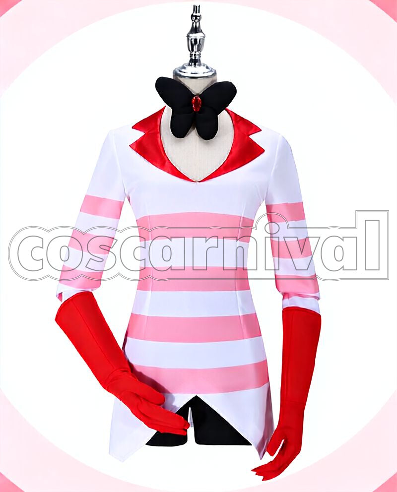 Angel Dust Cosplay cosplay costume from Hazbin Hotel, front view 2