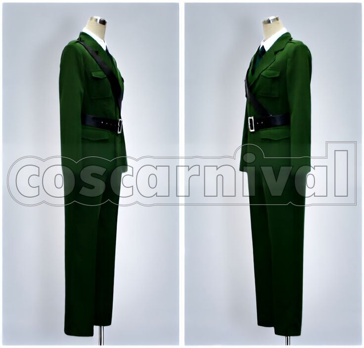 Powers England (Arthur Kirkland) Military Uniform Cosplay cosplay costume from Hetalia: Axis, side view