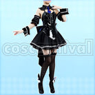 Pekora New Outfit Black Frilly Bunny Dress Cosplay cosplay costume from hololive Usada, front view 2