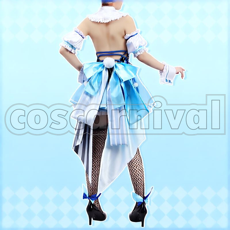 Pekora New Outfit White Frilly Bunny Dress Cosplay cosplay costume from hololive Usada, back view