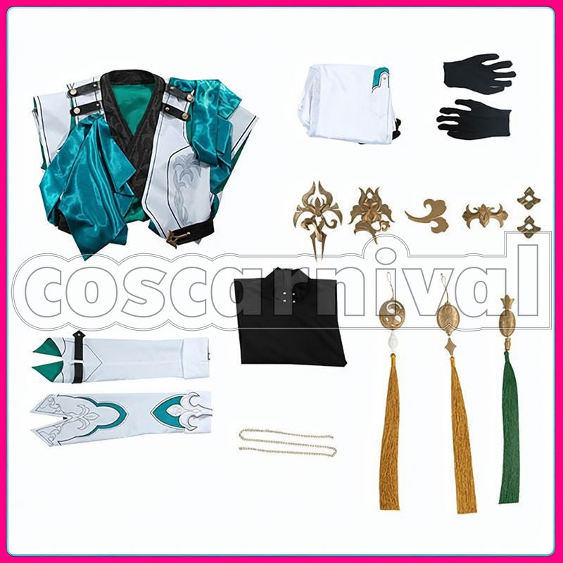 Rail Xianzhou Luofu Luocha Cosplay cosplay costume from Honkai: Star, set view