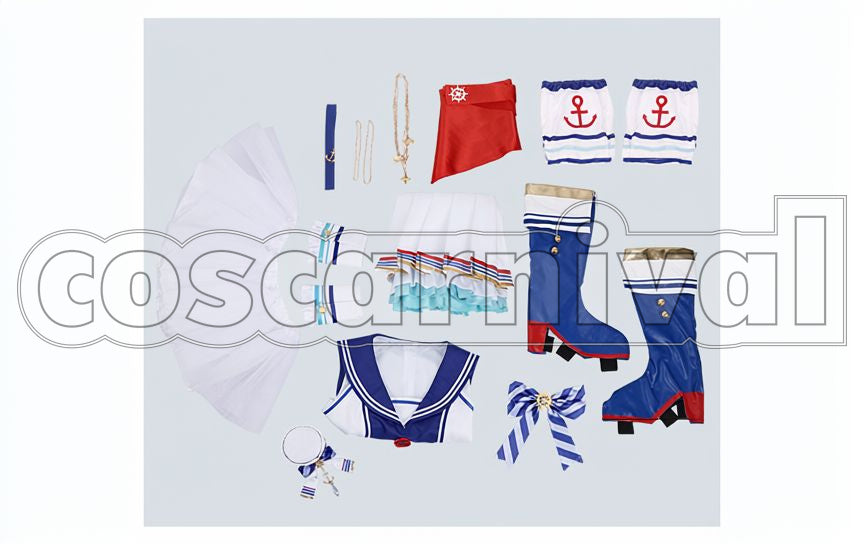 Idolmaster Cinderella Girls Marine Girl Carnival Mizuki Kawashima, Akane Hino, Yuko Hori, Suzuho Ueda, Emi Namba Cosplay cosplay costume from The, set view