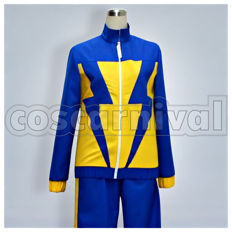 Mark Evans, Axel Blaze Set Uniform Cosplay cosplay costume from Inazuma Eleven, front view 1
