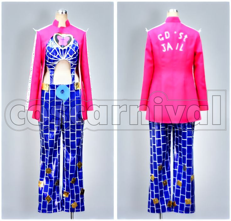 Adventure Jolyne Cujoh Full Set Cosplay cosplay costume from JoJo's Bizarre, front view 2
