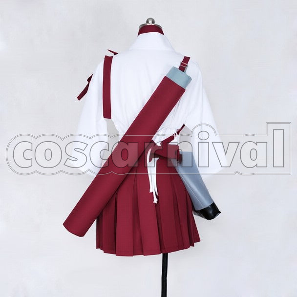 Girl Akagi cosplay costume from Kantai Collection Ship, back view