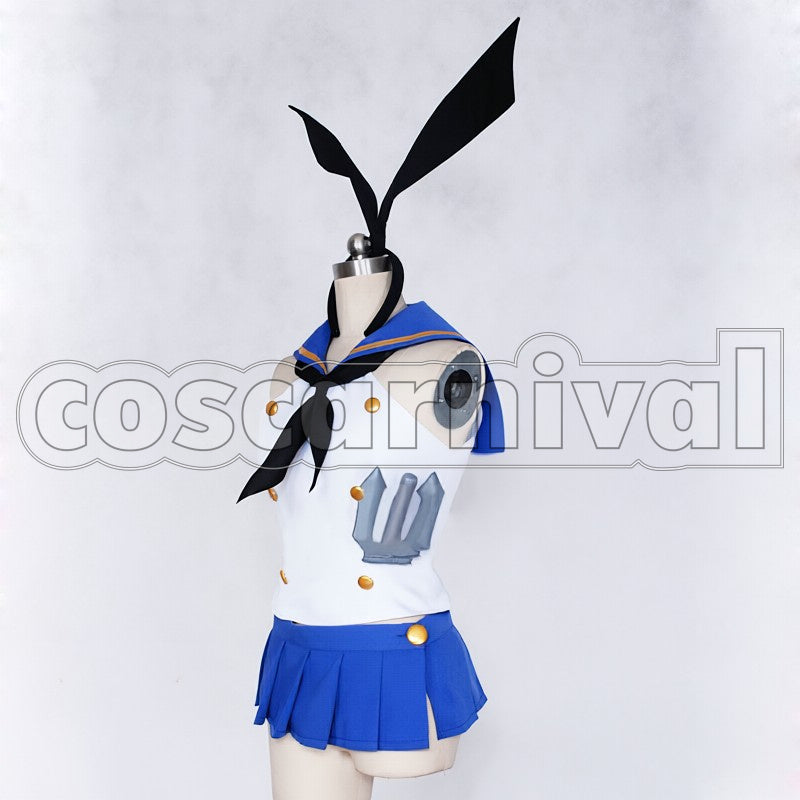 Girl Shimakaze cosplay costume from Kantai Collection Ship, side view