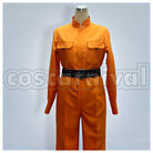 Kyoya Hibari Orange Jumpsuit Cosplay cosplay costume from Katekyo Hitman Reborn!, front view 1