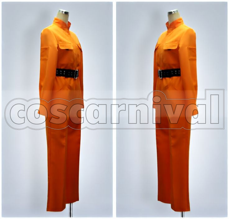 Kyoya Hibari Orange Jumpsuit Cosplay cosplay costume from Katekyo Hitman Reborn!, side view